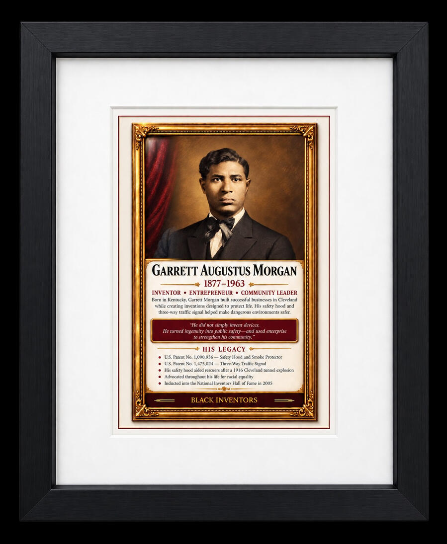 Framed heritage portrait of Garrett Augustus Morgan
